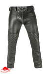 Taurus Leather Quilted Pant With Center Zip All round