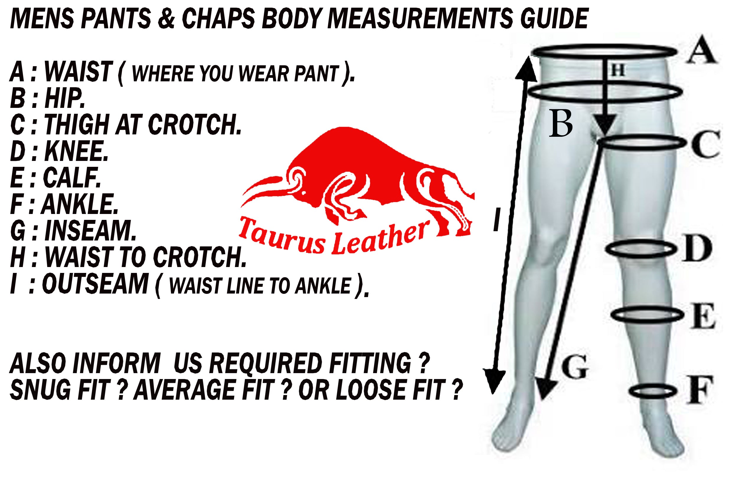 Measuring Chaps Leather CHP Uniform – Taurus Leather