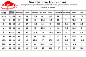 TAURUS LEATHER Full Sleeves Black Sheep Leather Shirt With Blue Contrast