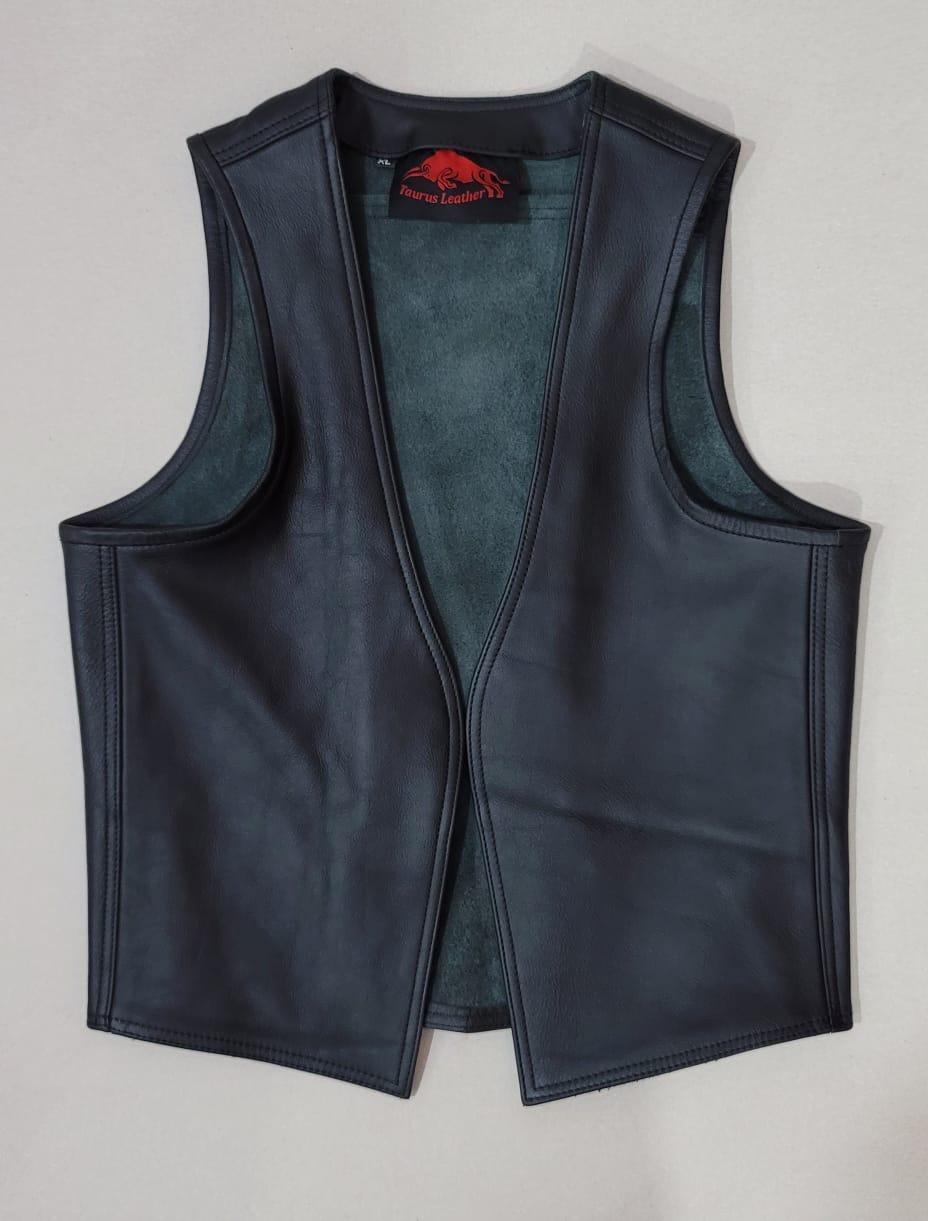Ride Hard in TAURUS LEATHER Black Cowhide Vest