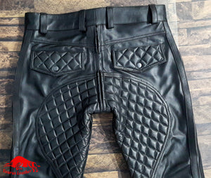 TAURUS LEATHER Biker Style Quilted Pant