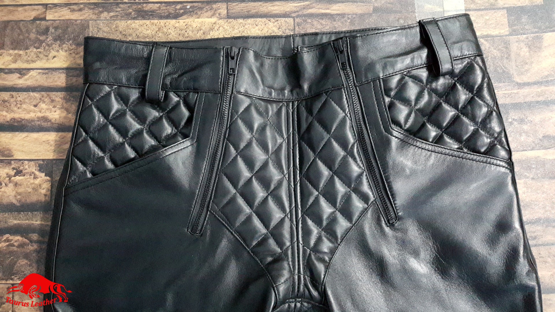 TAURUS LEATHER Biker Style Quilted Pant