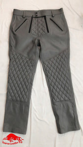 TAURUS LEATHER Grey Cow Leather Pant