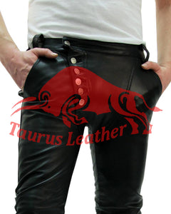 TAURUS LEATHER Sheep Leather Pant With Cross Fly Style