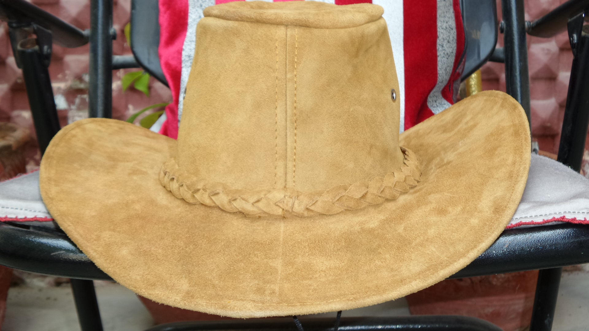Suede leather cowboy hat