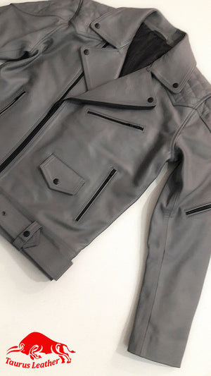 Grey biker jacket