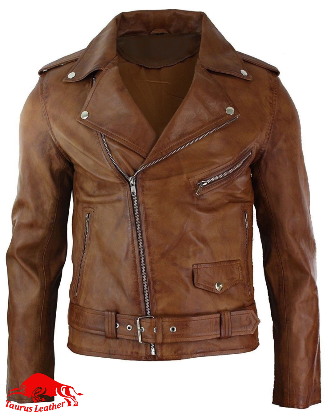TAURUS LEATHER Tank Color Cow Leather Jacket Wax Article