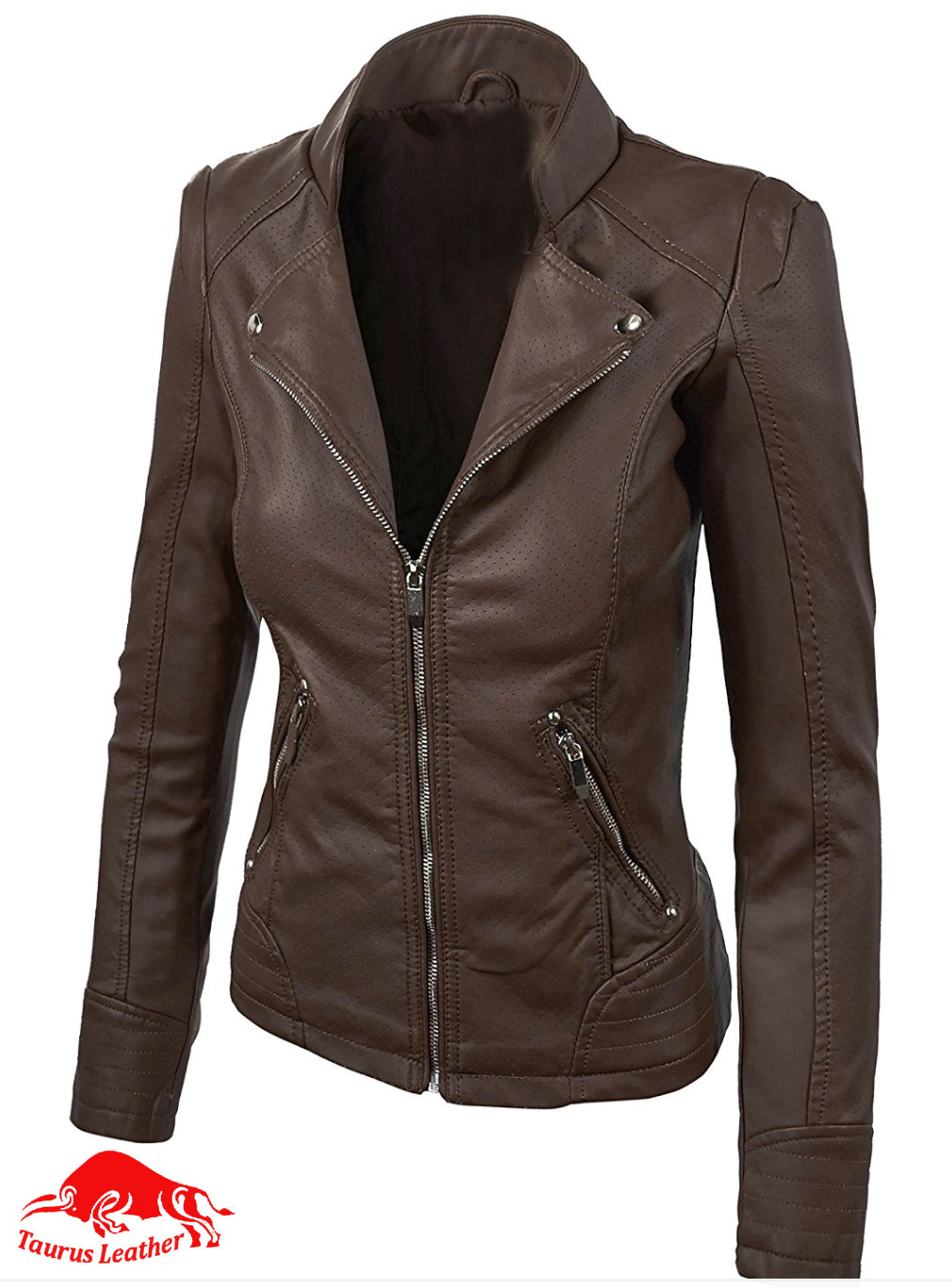 TAURUS LEATHER Dark Brown Sheep Leather Women's Jacket