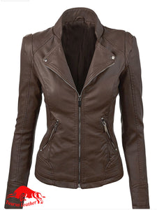 TAURUS LEATHER Dark Brown Sheep Leather Women's Jacket
