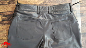 TAURUS LEATHER Black 501 Style Lacing Pant