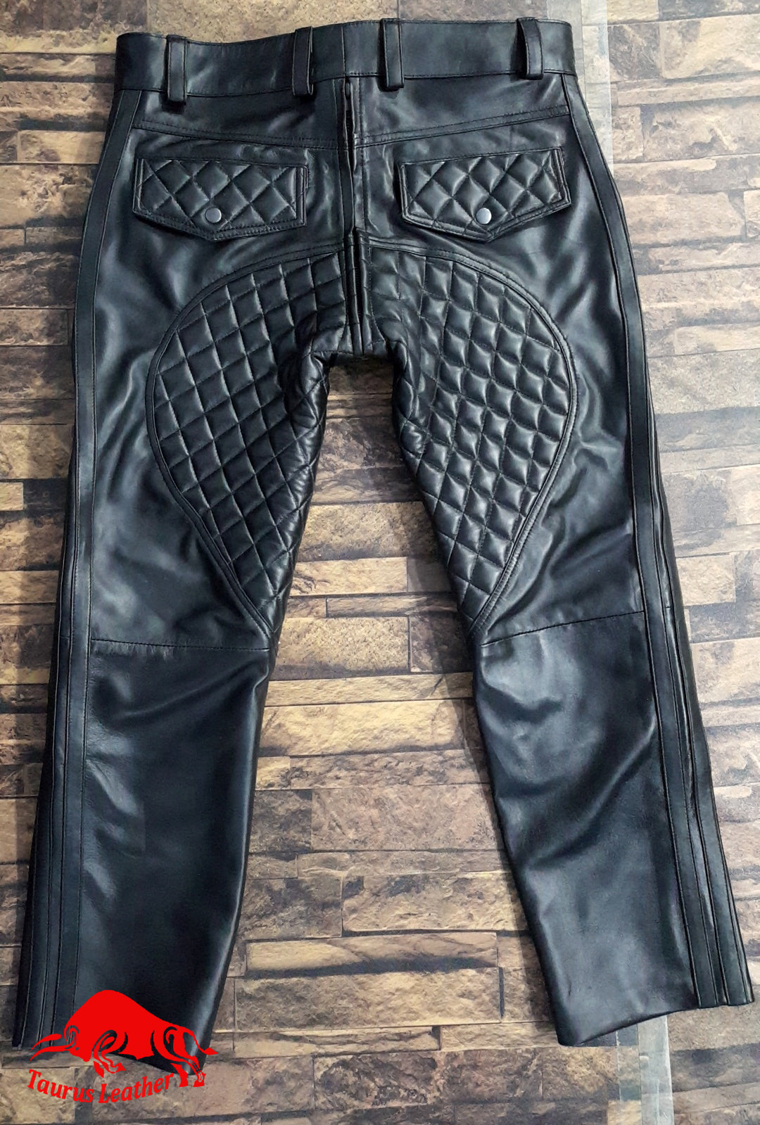 TAURUS LEATHER Biker Style Quilted Pant Sheep Leather