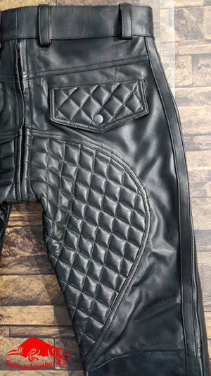 TAURUS LEATHER Biker Style Quilted Pant Sheep Leather