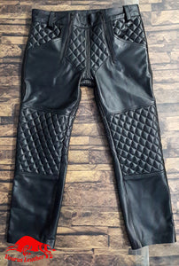 TAURUS LEATHER Biker Style Quilted Pant Sheep Leather