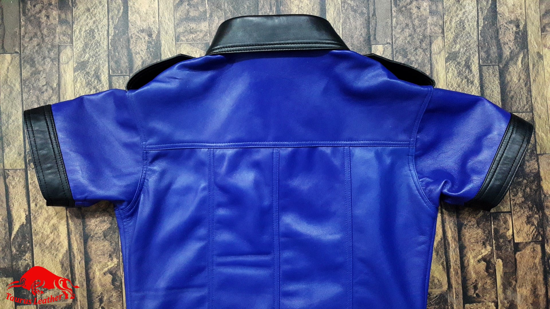 TAURUS LEATHER Navy Blue Color Sheep Leather Shirt