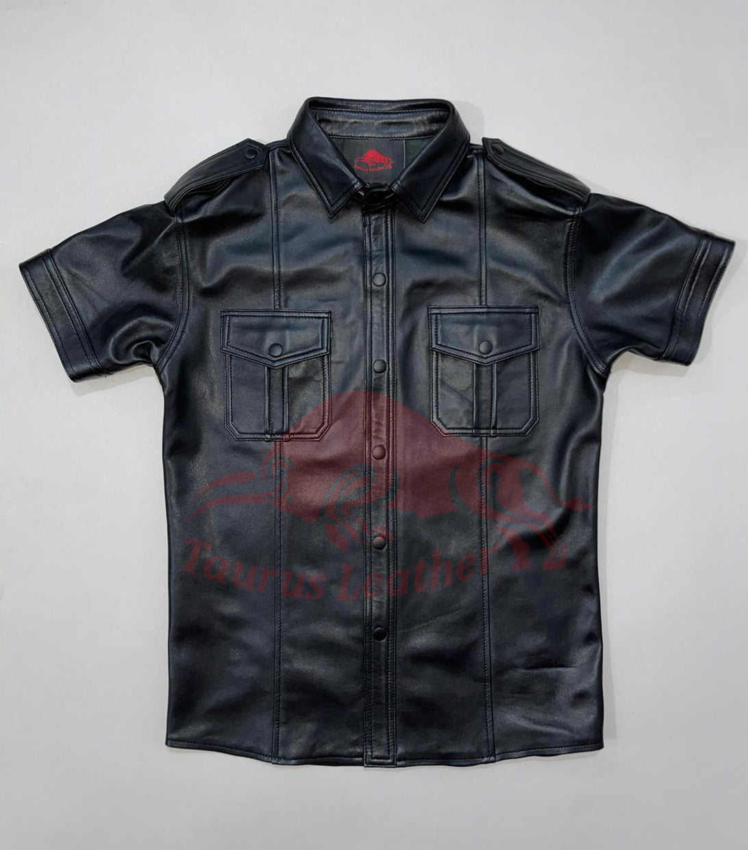 TAURUS LEATHER Black Sheep Leather Police Style Shirt